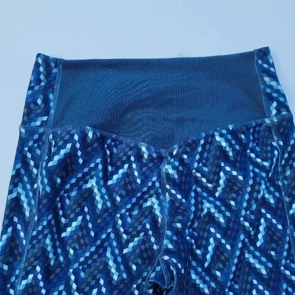 Nike Legging Womens XS Blue Crop Compression Athletic Pants Dri Fit Stretch Mesh